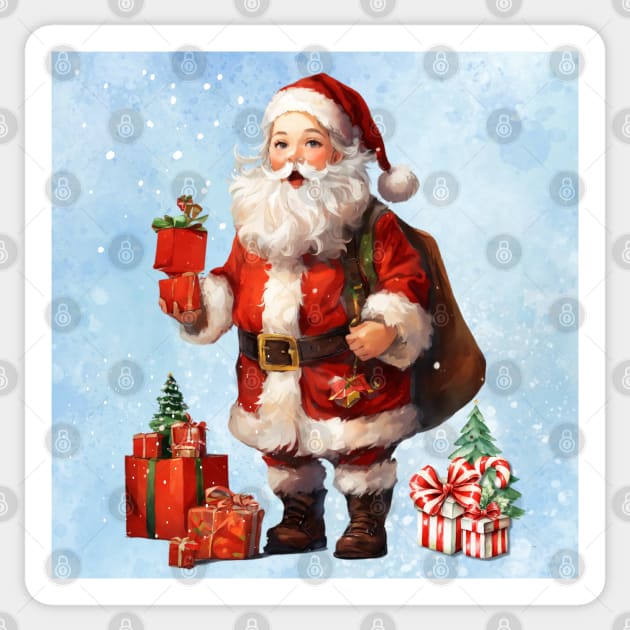 Vintage Santa Claus Sticker by DMS DESIGN